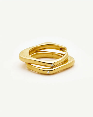 Harris Reed Fearless Medium Hoop Earrings | 18ct Gold Plated/Cubic Zirconia Earrings Missoma 