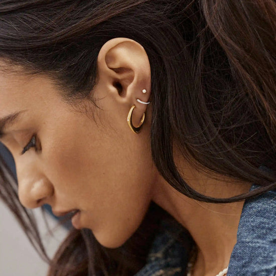 Harris Reed Fearless Medium Hoop Earrings | 18ct Gold Plated/Cubic Zirconia Earrings Missoma 