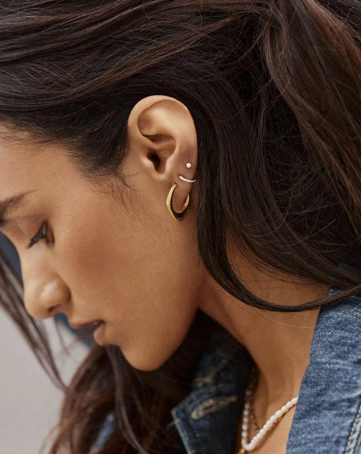 Harris Reed Fearless Medium Hoop Earrings | 18ct Gold Plated/Cubic Zirconia Earrings Missoma 