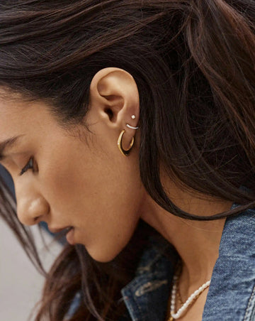 Harris Reed Fearless Medium Hoop Earrings | 18ct Gold Plated/Cubic Zirconia Earrings Missoma 