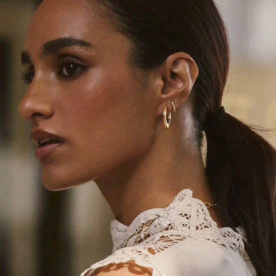 Harris Reed Fearless Medium Hoop Earrings | 18ct Gold Plated/Cubic Zirconia Earrings Missoma 