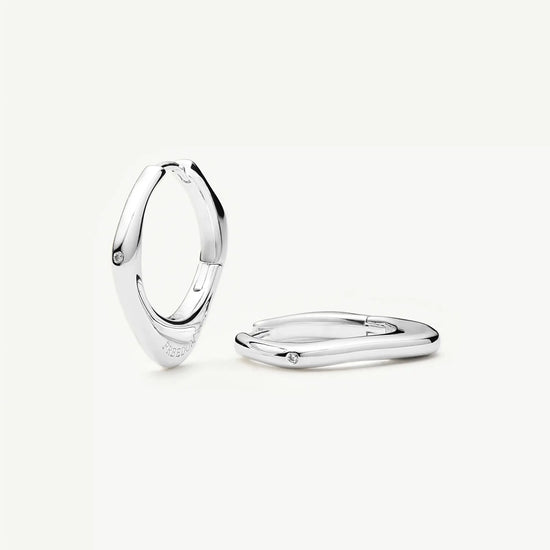 Harris Reed Fearless Medium Hoop Earrings | Silver Plated/Cubic Zirconia Earrings Missoma 