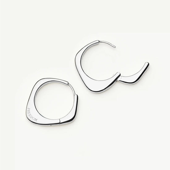 Harris Reed Fearless Medium Hoop Earrings | Silver Plated/Cubic Zirconia Earrings Missoma 