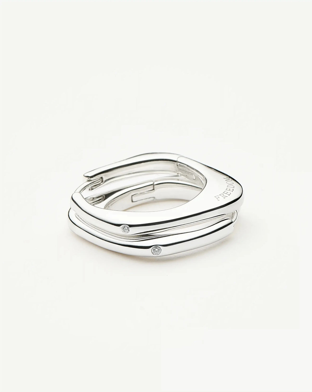 Harris Reed Fearless Medium Hoop Earrings | Silver Plated/Cubic Zirconia Earrings Missoma 