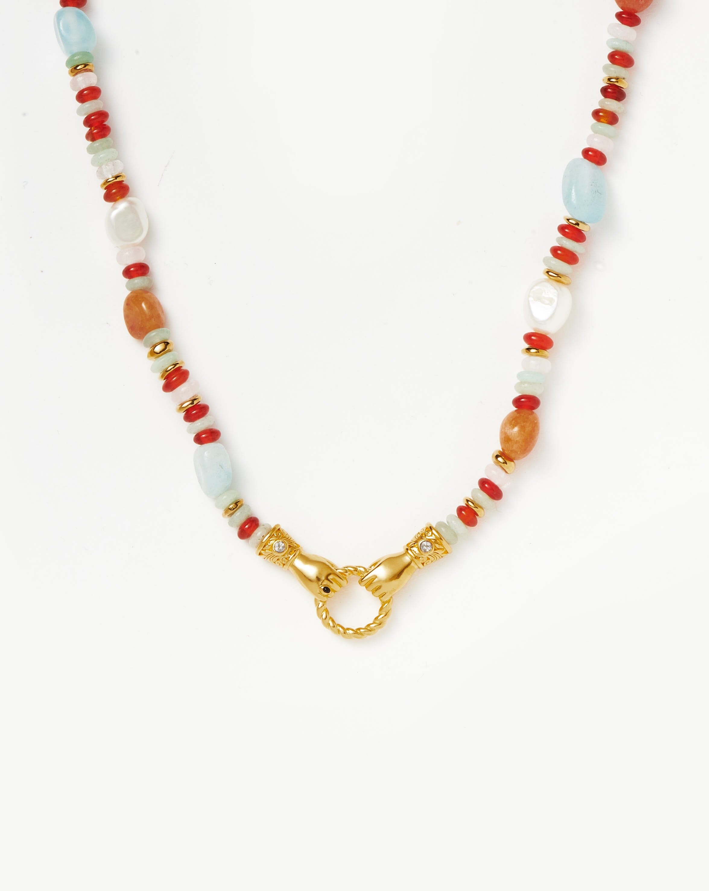 Harris Reed Arrows Harris Reed In Good Hands Beaded Gemstone Gold Necklace | Missoma