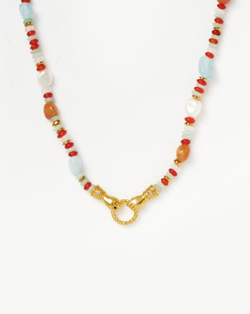 Harris Reed In Good Hands Beaded Gemstone Necklace | 18ct Gold Plated/Multi Gemstone & Pearl Necklaces Missoma 