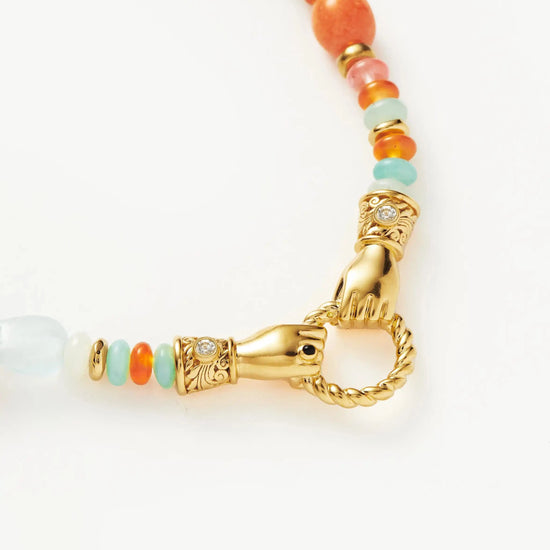 Harris Reed In Good Hands Beaded Gemstone Necklace | 18ct Gold Plated/Multi Gemstone & Pearl Necklaces Missoma 
