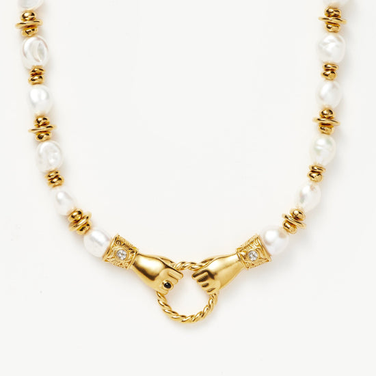 Harris Reed In Good Hands Chunky Beaded Gemstone Necklace | 18ct Gold Plated/Pearl Necklaces Missoma 