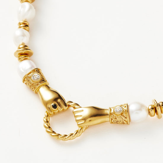Harris Reed In Good Hands Chunky Beaded Gemstone Necklace | 18ct Gold Plated/Pearl Necklaces Missoma 