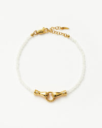 Harris Reed In Good Hands Mini Beaded Gemstone Bracelet | 18ct Gold Plated/Rainbow Moonstone Bracelets Missoma 