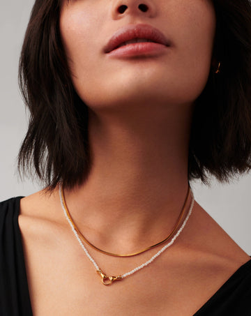 Harris Reed In Good Hands Mini Beaded Gemstone Necklace | 18ct Gold Plated/Rainbow Moonstone Necklaces Missoma 