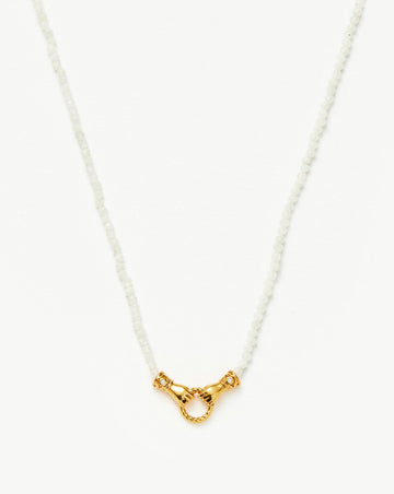 Harris Reed In Good Hands Mini Beaded Gemstone Necklace | 18ct Gold Plated/Rainbow Moonstone Necklaces Missoma 