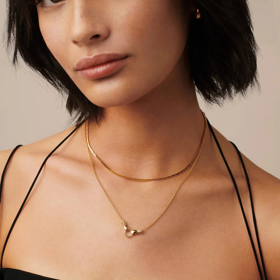 Harris Reed In Good Hands Mini Pendant Slider Necklace | 18ct Gold Plated/Cubic Zirconia & Black Onyx Necklaces Missoma 