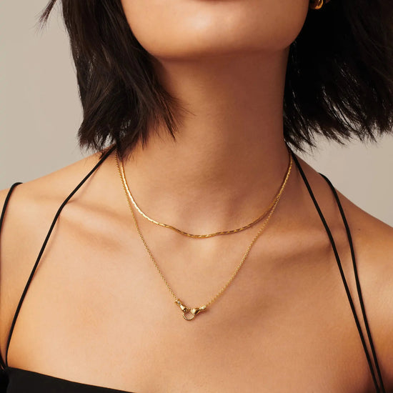Harris Reed In Good Hands Mini Pendant Slider Necklace | 18ct Gold Plated/Cubic Zirconia & Black Onyx Necklaces Missoma 