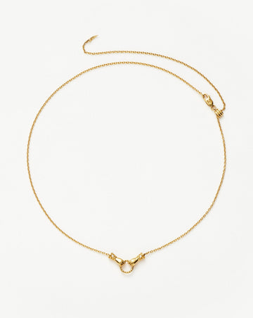 Harris Reed In Good Hands Mini Pendant Slider Necklace | 18ct Gold Plated/Cubic Zirconia & Black Onyx Necklaces Missoma 