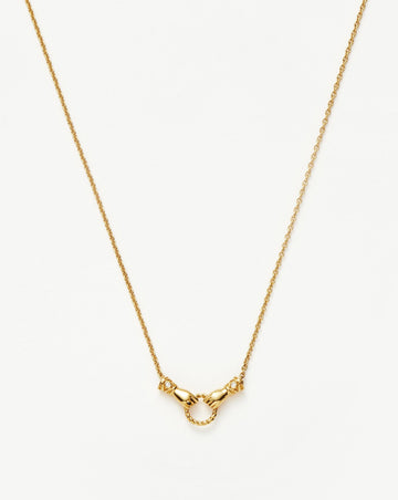 Harris Reed In Good Hands Mini Pendant Slider Necklace | 18ct Gold Plated/Cubic Zirconia & Black Onyx Necklaces Missoma 