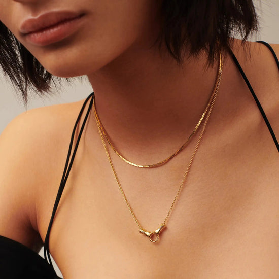 Harris Reed In Good Hands Mini Pendant Slider Necklace | 18ct Gold Plated/Cubic Zirconia & Black Onyx Necklaces Missoma 