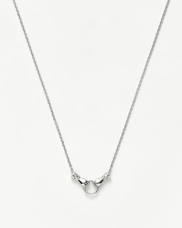 Harris Reed In Good Hands Mini Pendant Slider Necklace | Silver Plated/Cubic Zirconia & Black Onyx Necklaces Missoma 