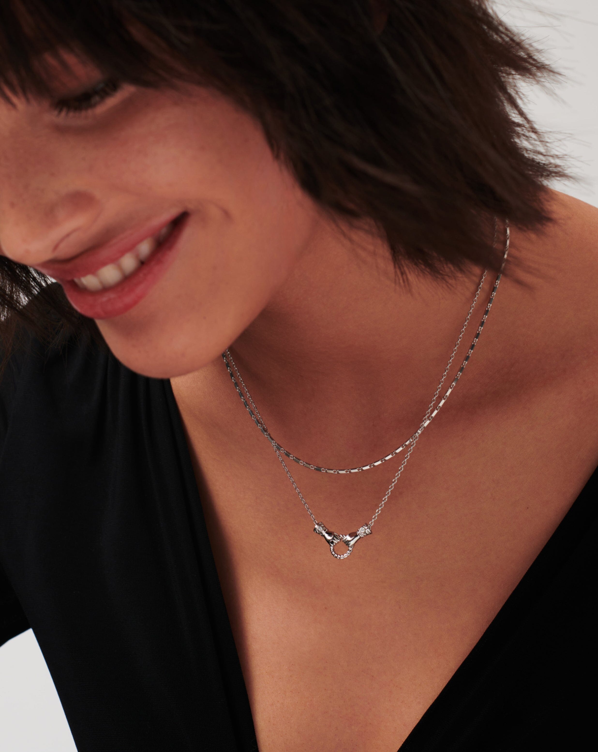 Harris Reed In Good Hands Mini Pendant Slider Necklace | Silver Harris Reed In Good Hands Mini Pendant Slider Necklace | Silver
