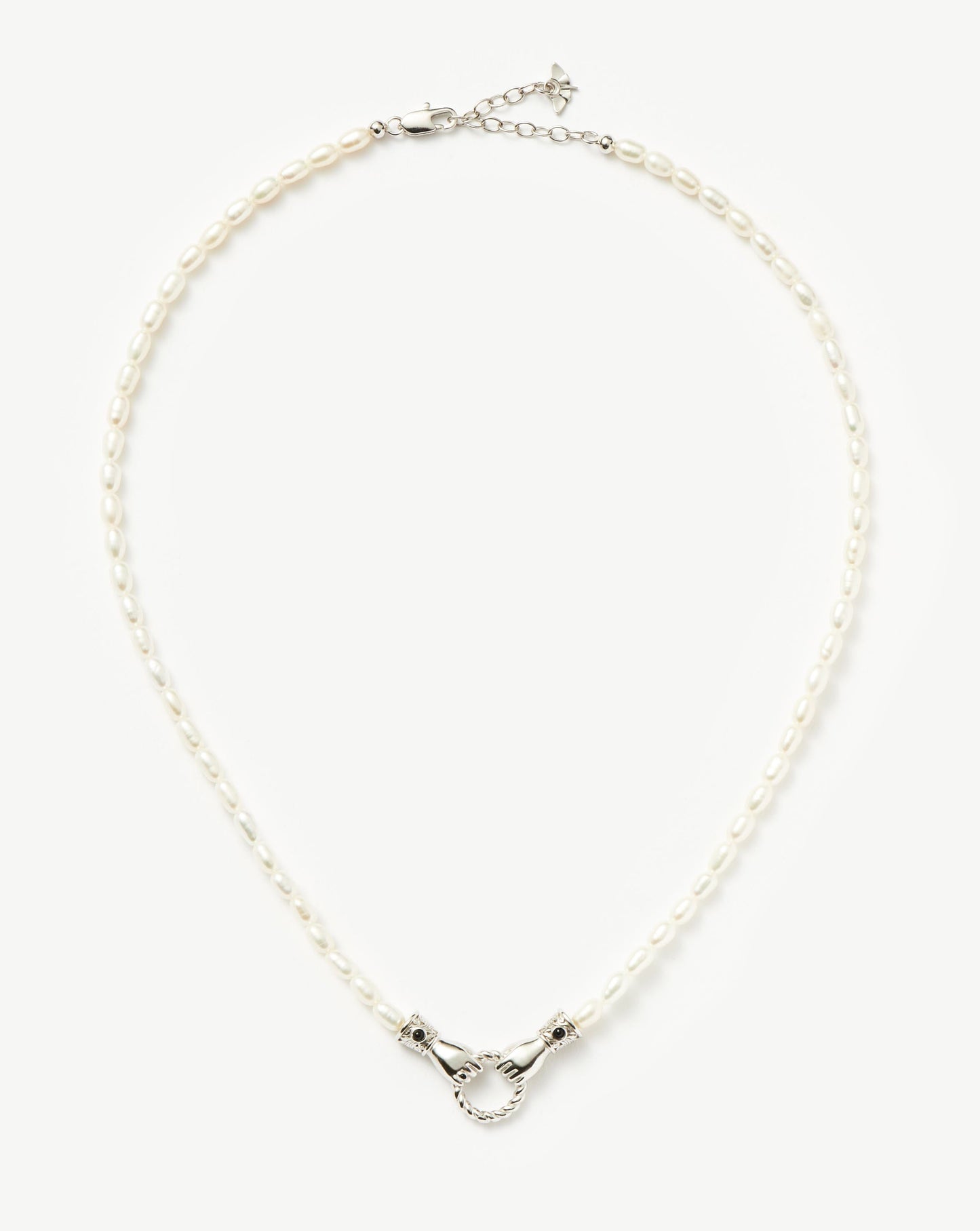 Harris Reed In Good Hands Pearl Necklace | Silver Plated/Pearl & Black Onyx Necklaces Missoma 