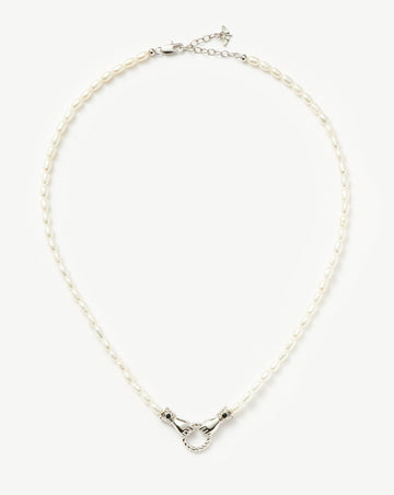 Harris Reed In Good Hands Pearl Necklace | Silver Plated/Pearl & Black Onyx Necklaces Missoma 