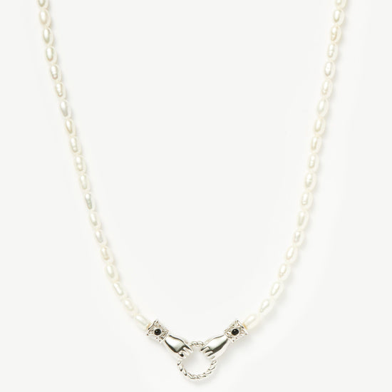 Harris Reed In Good Hands Pearl Necklace | Silver Plated/Pearl & Black Onyx Necklaces Missoma 