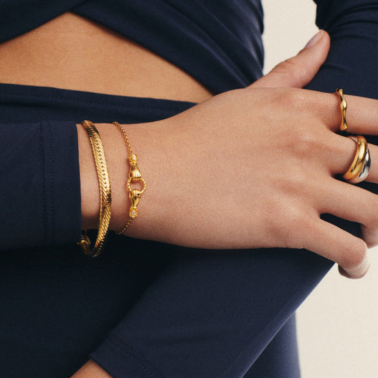 Harris Reed In Good Hands Slider Bracelet | 18ct Gold Plated/Cubic Zirconia & Black Onyx Bracelets Missoma 