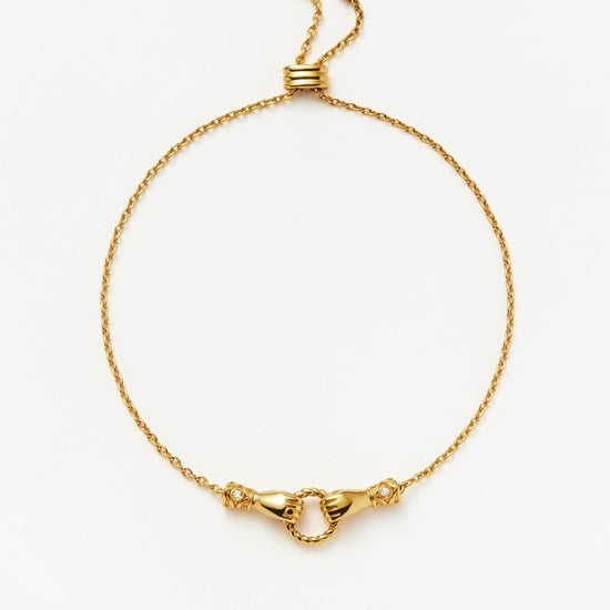Harris Reed In Good Hands Slider Bracelet | 18ct Gold Plated/Cubic Zirconia & Black Onyx Bracelets Missoma 