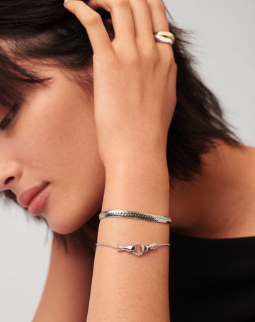 Harris Reed In Good Hands Slider Bracelet | Silver Plated/Cubic Zirconia & Black Onyx Bracelets Missoma 