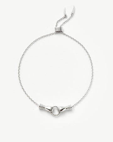 Harris Reed In Good Hands Slider Bracelet | Silver Plated/Cubic Zirconia & Black Onyx Bracelets Missoma 