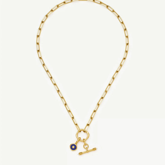 Harris Reed Keepsake T-Bar Charm Necklace | 18ct Gold Plated/Lapis Lazuli, Cubic Zirconia Necklaces Missoma 