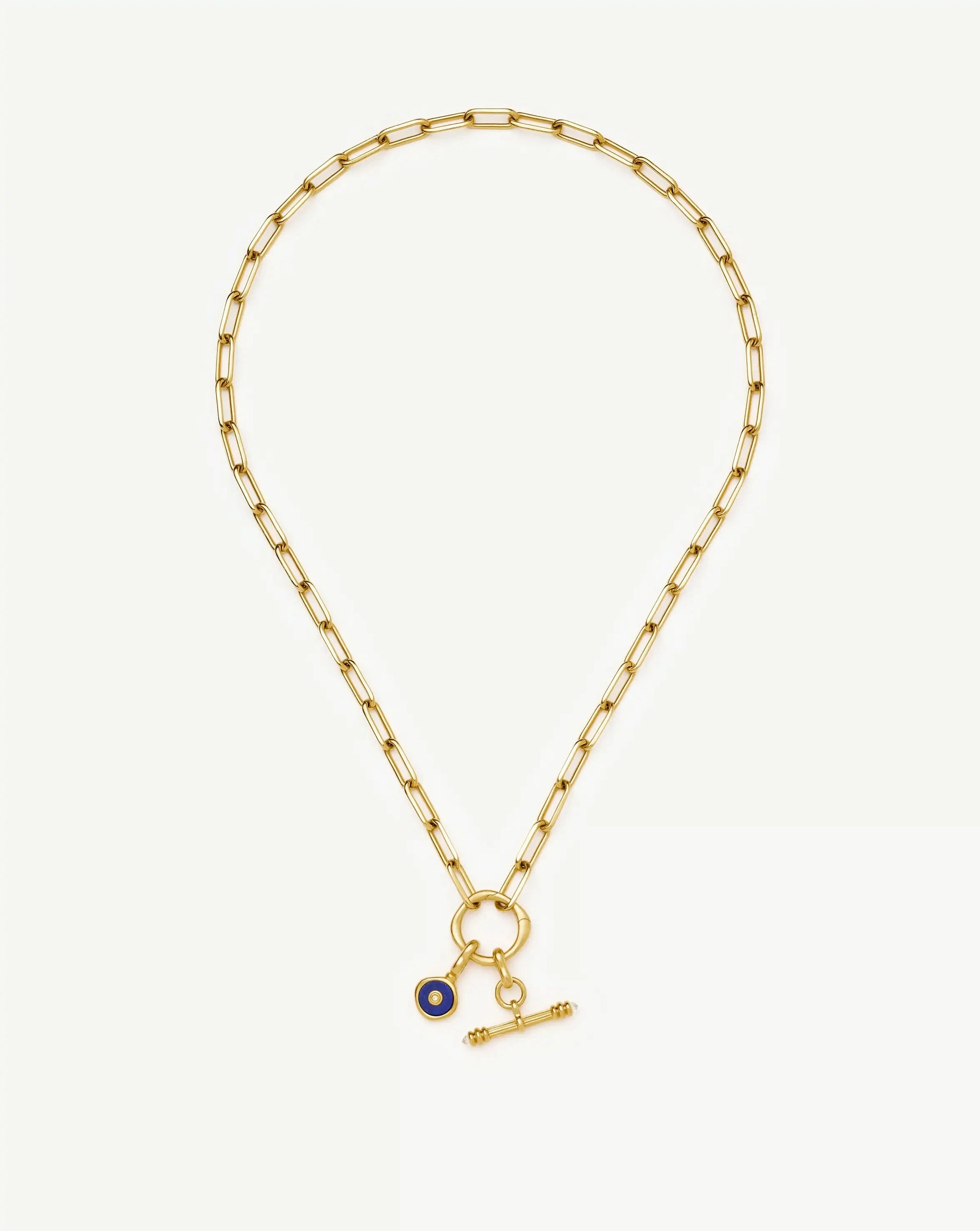 Harris Reed Keepsake T-Bar Charm Necklace | 18ct Gold Plated/Lapis Lazuli, Cubic Zirconia Necklaces Missoma 