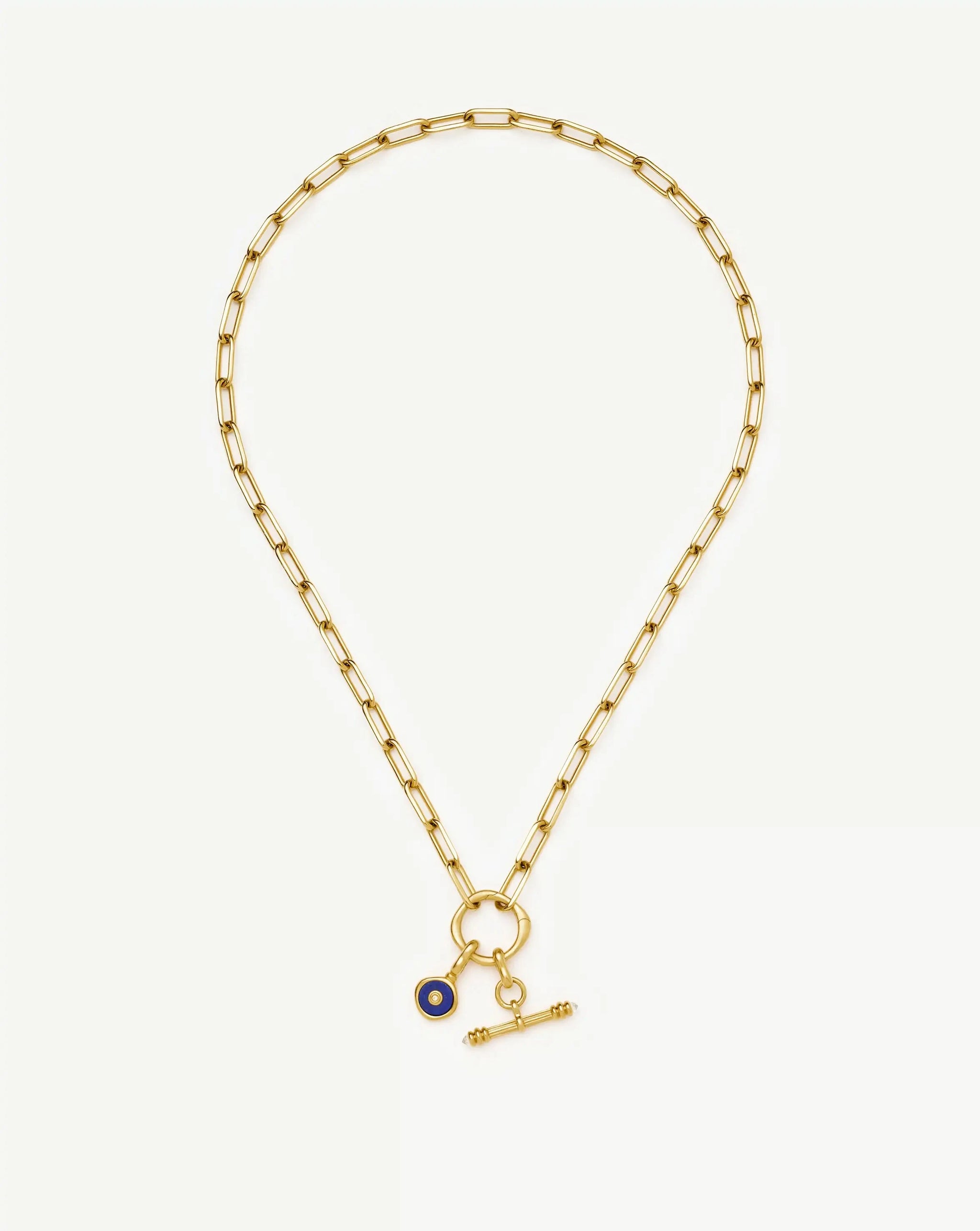 Harris Reed Keepsake T-Bar Charm Necklace | 18ct Gold Plated/Lapis Lazuli, Cubic Zirconia Necklaces Missoma 