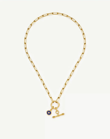 Harris Reed Keepsake T-Bar Charm Necklace | 18ct Gold Plated/Lapis Lazuli, Cubic Zirconia Necklaces Missoma 
