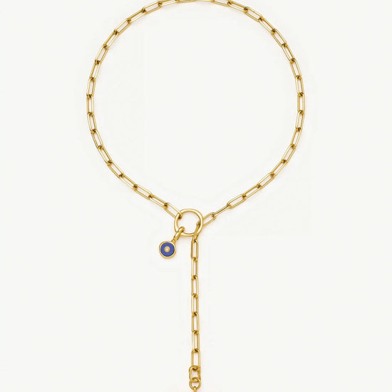 Harris Reed Keepsake T-Bar Charm Necklace | 18ct Gold Plated/Lapis Lazuli, Cubic Zirconia Necklaces Missoma 