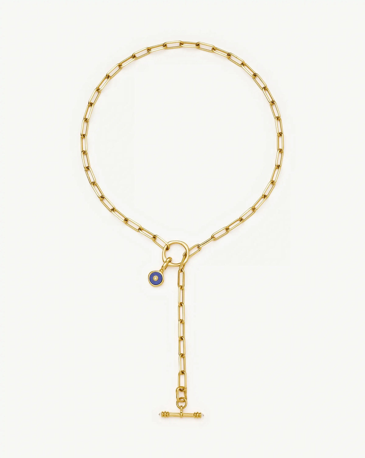 Harris Reed Keepsake T-Bar Charm Necklace | 18ct Gold Plated/Lapis Lazuli, Cubic Zirconia Necklaces Missoma 