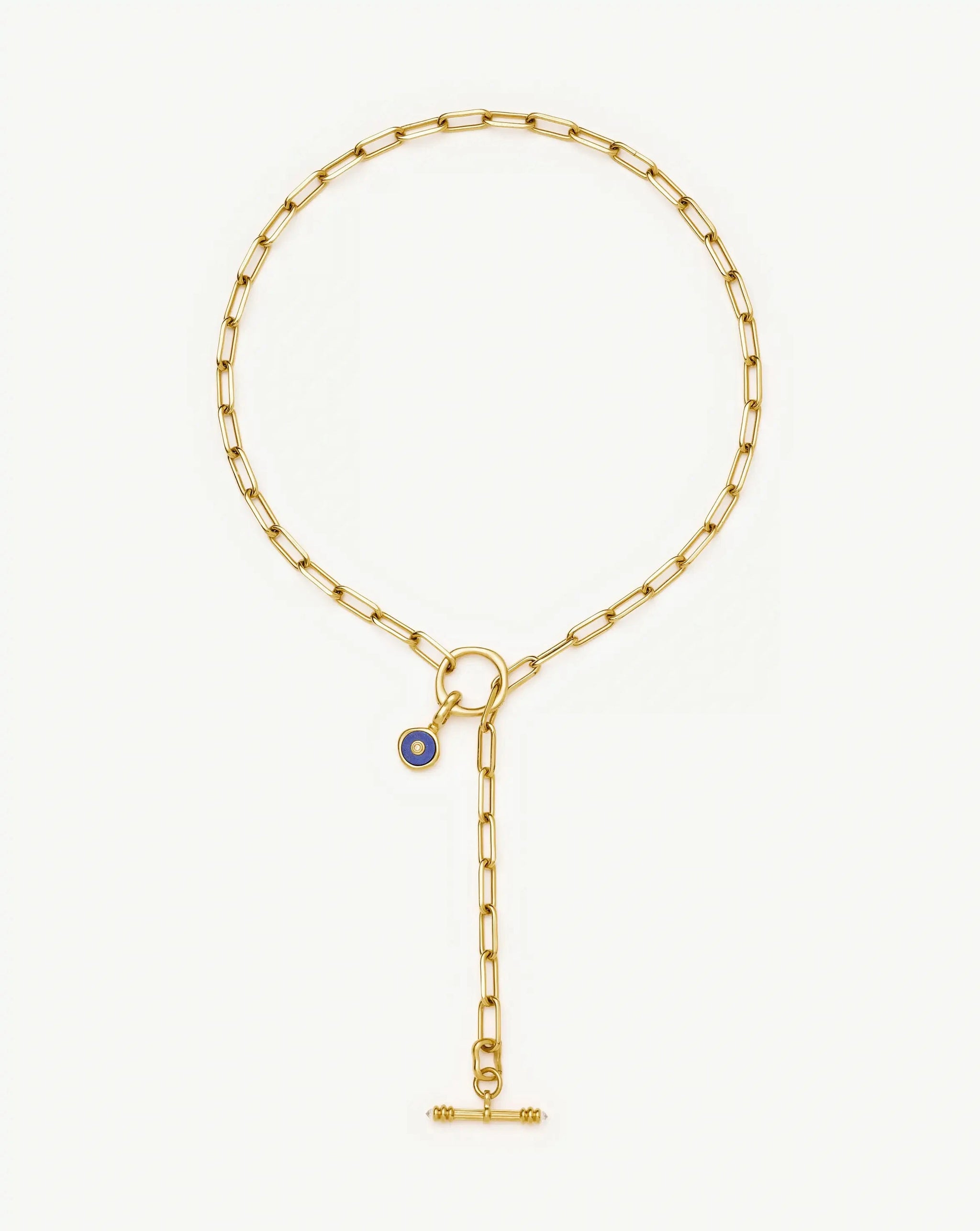 Harris Reed Keepsake T-Bar Charm Necklace | 18ct Gold Plated/Lapis Lazuli, Cubic Zirconia Necklaces Missoma 