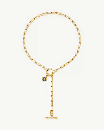 Harris Reed Keepsake T-Bar Charm Necklace | 18ct Gold Plated/Lapis Lazuli, Cubic Zirconia Necklaces Missoma 