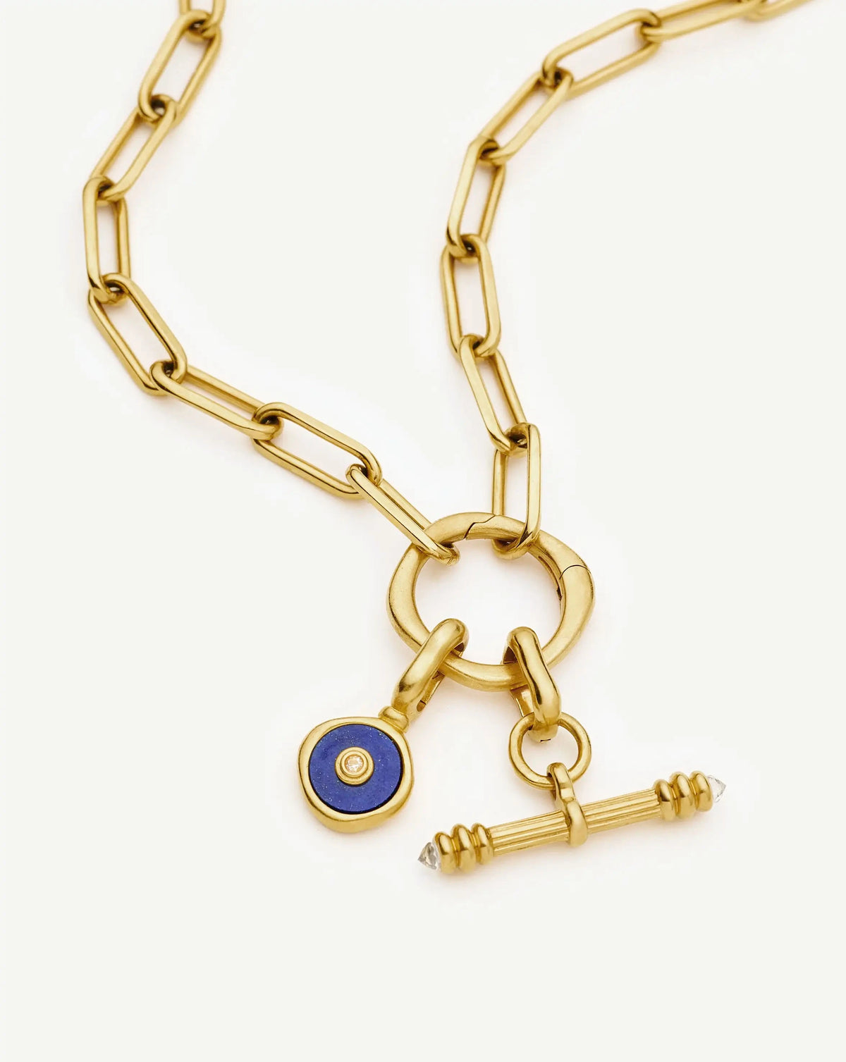 Harris Reed Keepsake T-Bar Charm Necklace | 18ct Gold Plated/Lapis Lazuli, Cubic Zirconia Necklaces Missoma 
