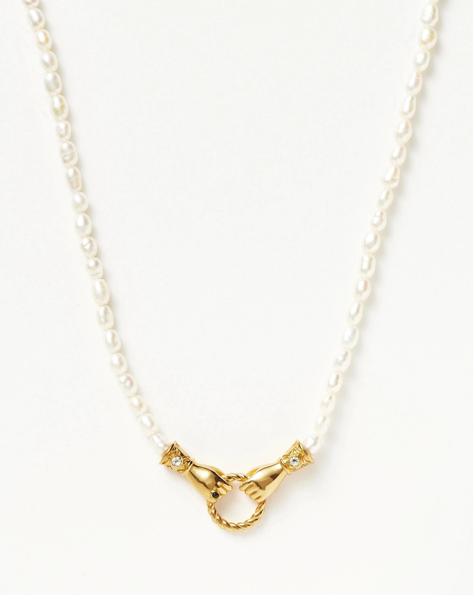 Harris Reed Medium In Good Hands Pearl Pendant Necklace Necklaces Missoma 