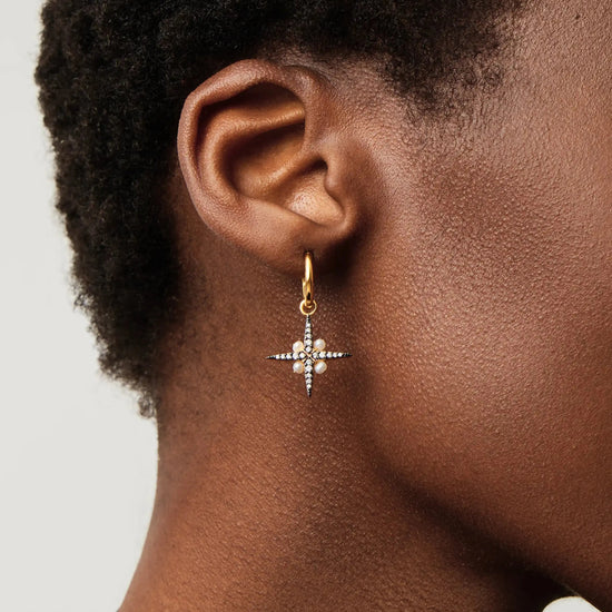 Harris Reed North Star Pearl Hoop Earrings | Gold/Pearl Earrings Missoma 