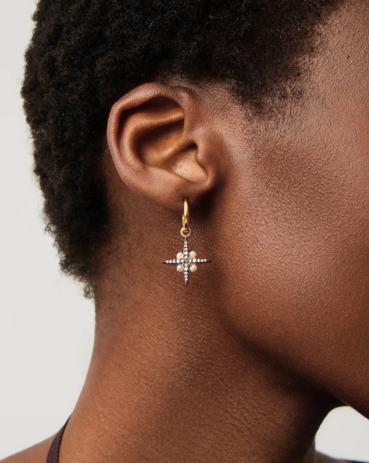 Harris Reed North Star Pearl Hoop Earrings | Gold/Pearl Earrings Missoma 