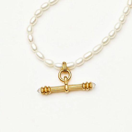 Harris Reed Pearl T-Bar Necklace | 18ct Gold Plated/Pearl Necklaces Missoma 
