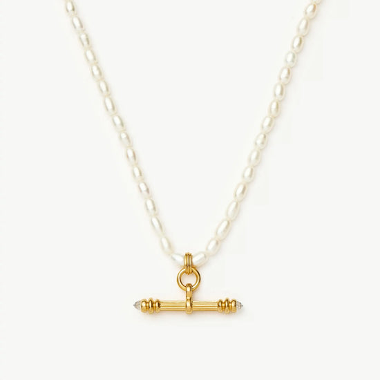 Harris Reed Pearl T-Bar Necklace | 18ct Gold Plated/Pearl Necklaces Missoma 