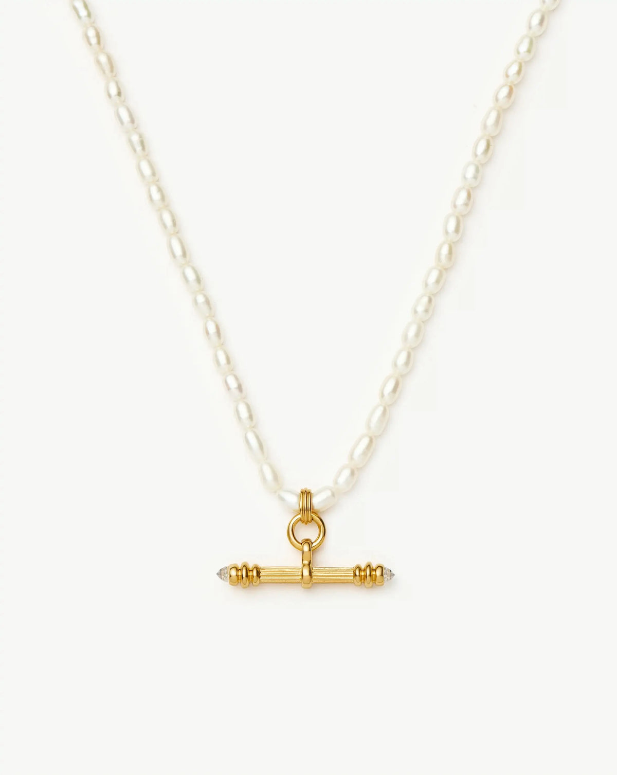 Harris Reed Pearl T-Bar Necklace | 18ct Gold Plated/Pearl Necklaces Missoma 