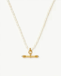 Harris Reed Pearl T-Bar Necklace | 18ct Gold Plated/Pearl Necklaces Missoma 