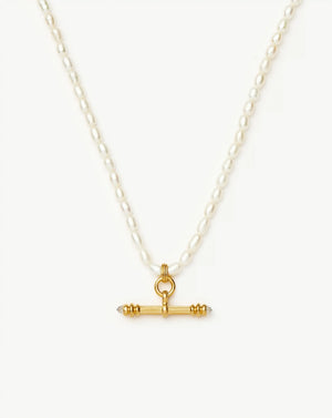 Harris Reed Pearl T-Bar Necklace | 18ct Gold Plated/Pearl Necklaces Missoma 