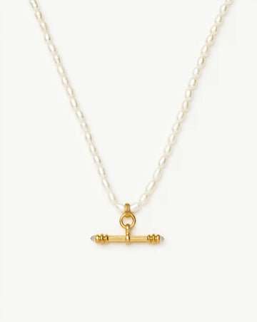 Harris Reed Pearl T-Bar Necklace | 18ct Gold Plated/Pearl Necklaces Missoma 