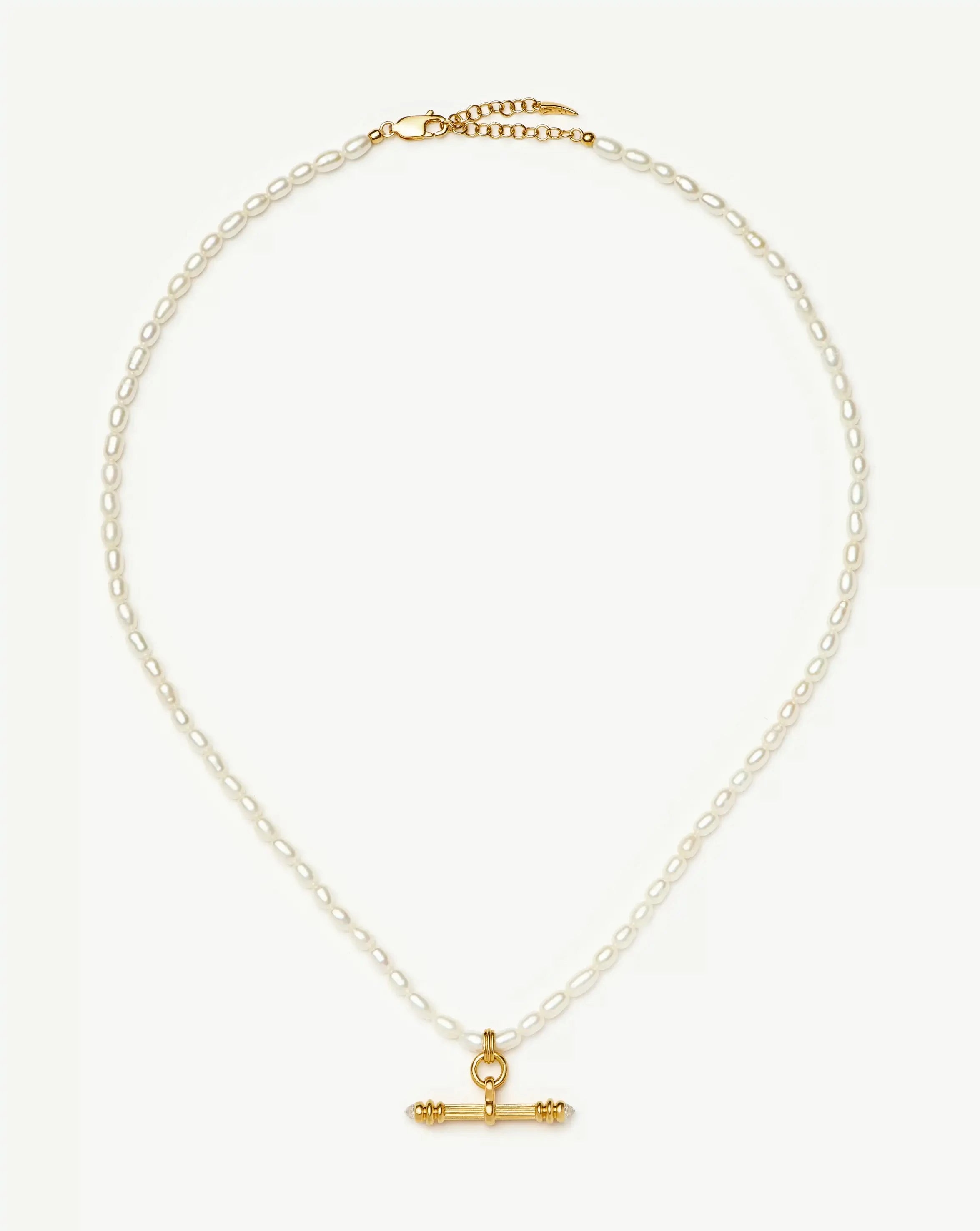 Harris Reed Pearl T-Bar Necklace | 18ct Gold Plated/Pearl Necklaces Missoma 