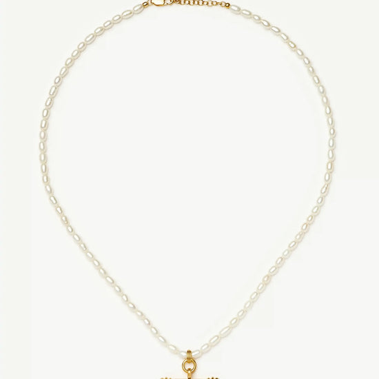 Harris Reed Pearl T-Bar Necklace | 18ct Gold Plated/Pearl Necklaces Missoma 